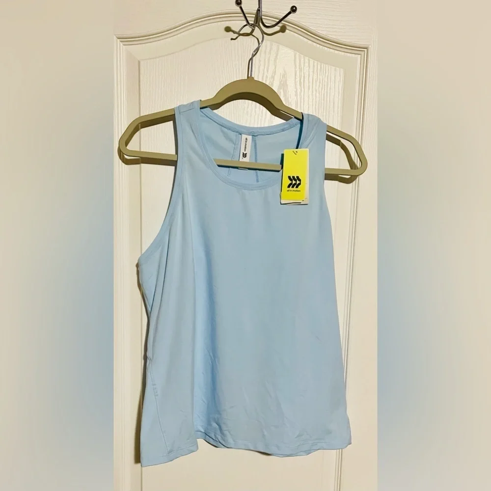 All in Motion Blue Relaxed Razorback Tank Top NWT